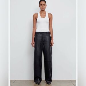 WARDROBE.NYC Black Wide-Leg Leather Pants